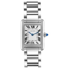 Cartier Tank Must Small Steel Silver Dial Ladies Watch WSTA0051 Box Card