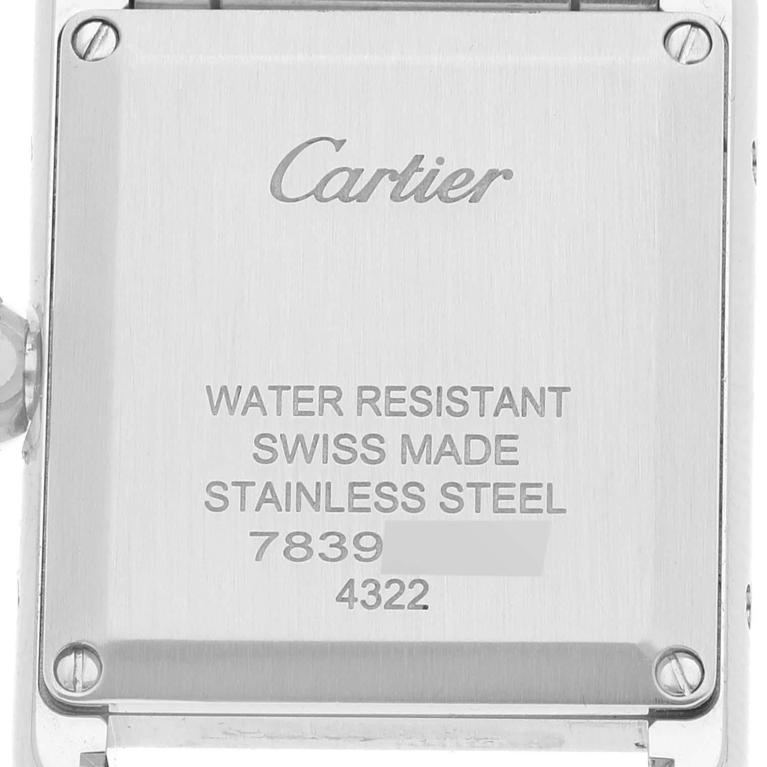 Cartier Tank Must Small Steel Silver Dial Ladies Watch WSTA0051 In Excellent Condition In Atlanta, GA