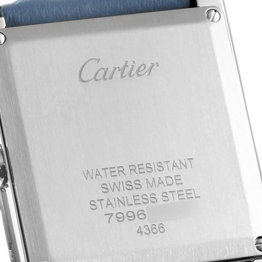 Cartier Tank Must SolarBeat Blaues Riemen Damen Stahluhr WSTA0062 Ungetragen im Angebot 3