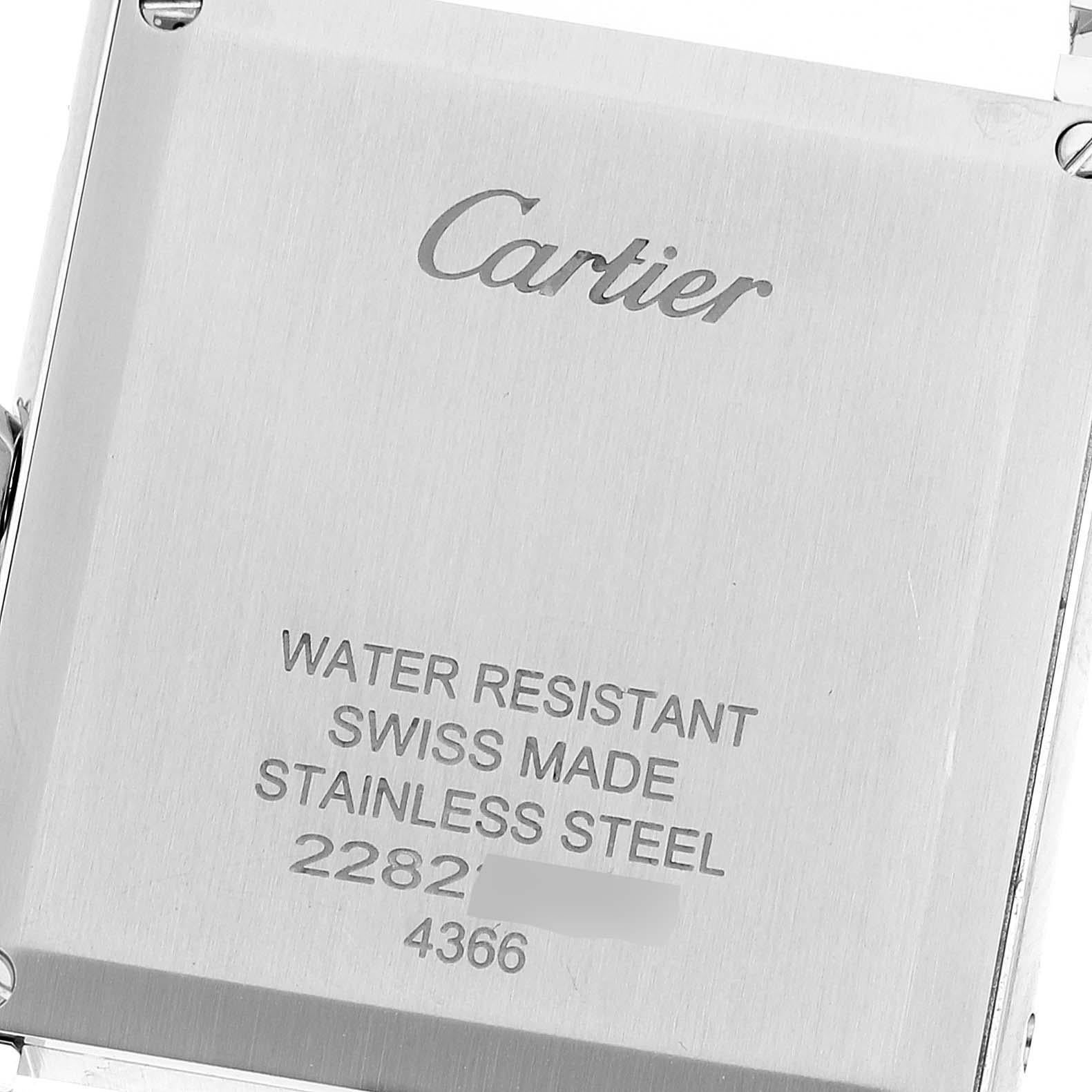 Cartier Tank Must SolarBeat Green Strap Steel Ladies Watch WSTA0062 In Excellent Condition In Atlanta, GA