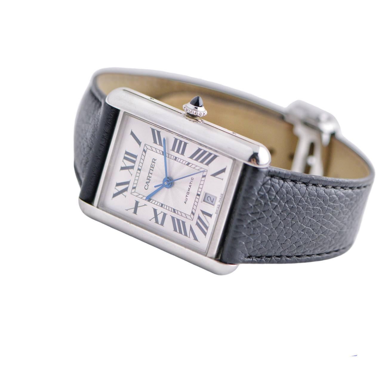 Cartier Tank Must Steel Watch Extra Large Model WSTA0040 In Excellent Condition In Banbury, GB
