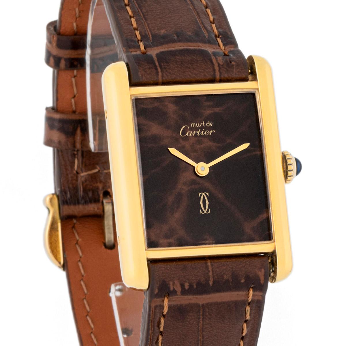 The 'Must de Cartier' Tank watch, introduced in the 1970s, is a specific variant of the Cartier Tank. The model distinguishes itself by the 'Must de Cartier' inscription on the dial.

The so-called 'tortoiseshell' dial is due to the texture of the
