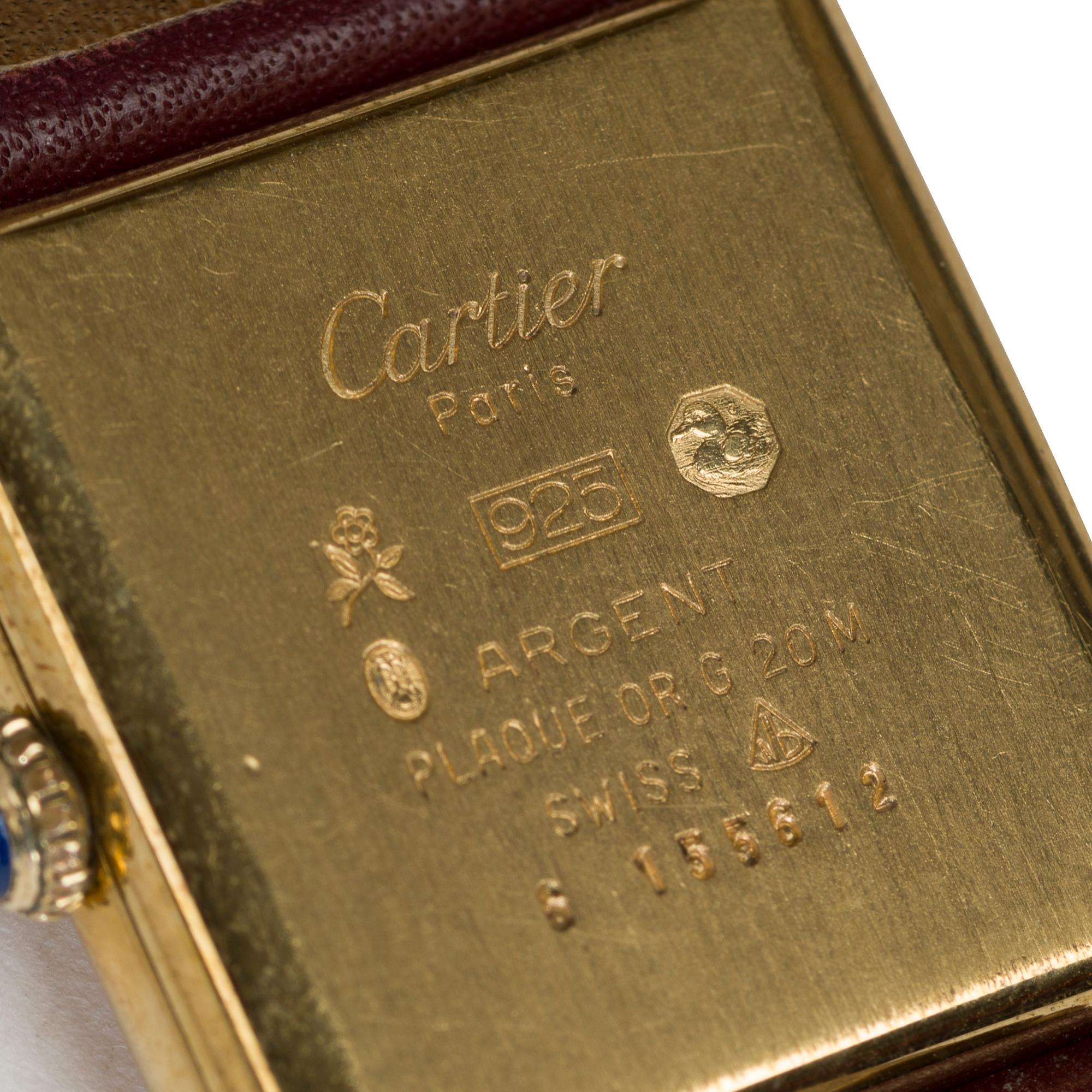Cartier Tank Must vintage Cream in Vermeil For Sale 3