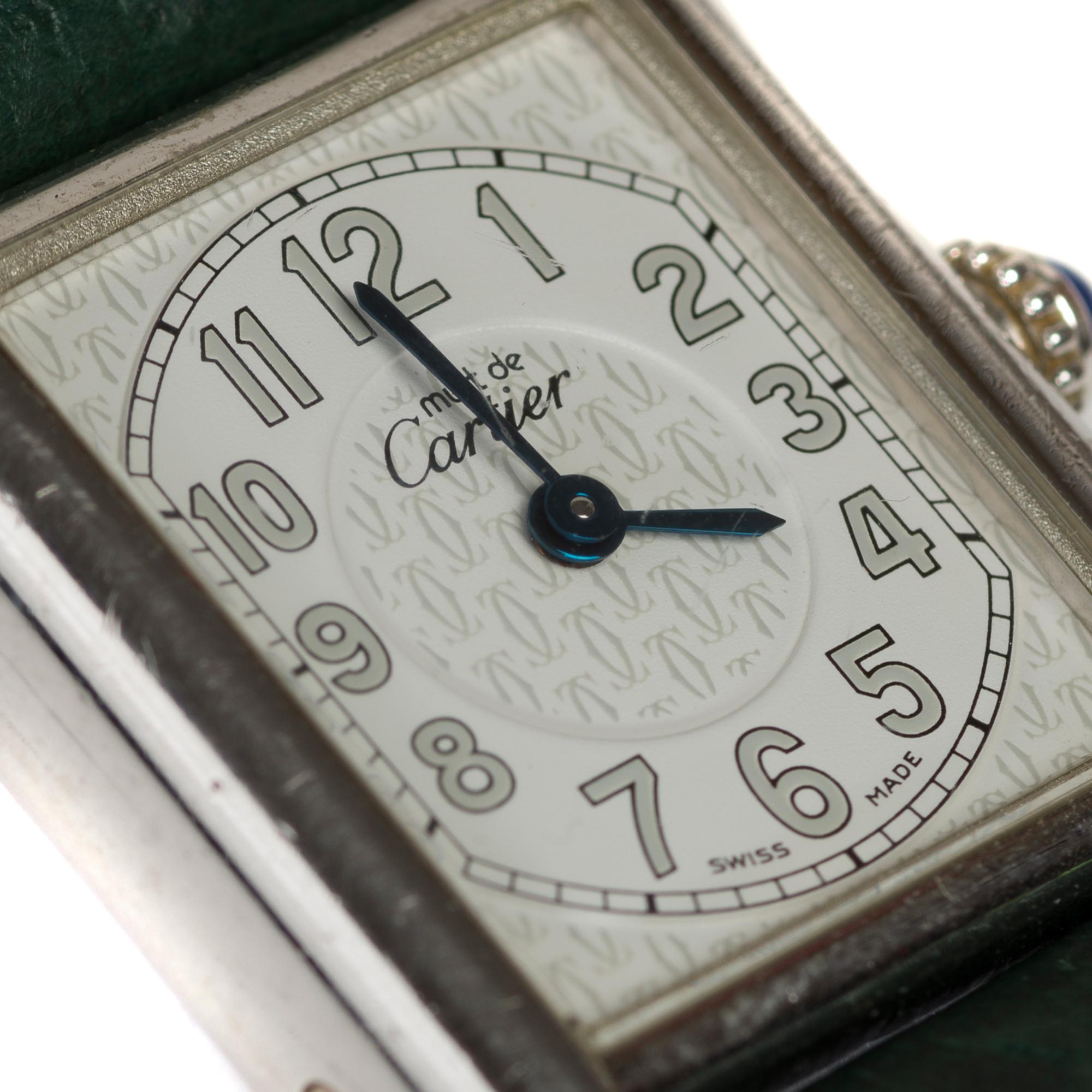Cartier Tank Must vintage Wristwatch in sterling silver, white Dial For Sale 2
