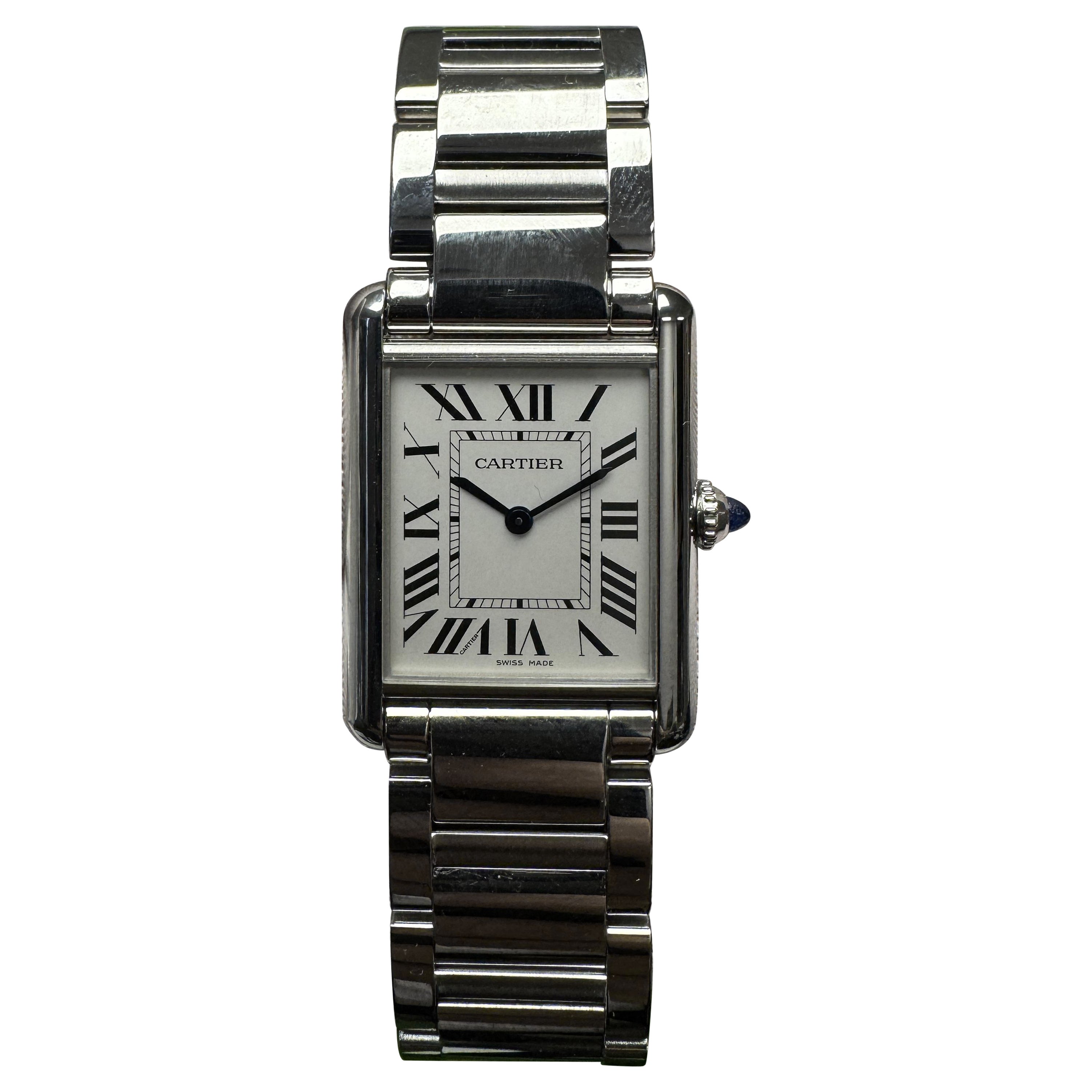 Montre Cartier Tank Must WSTA0052 Large Steel Silver Dial en vente