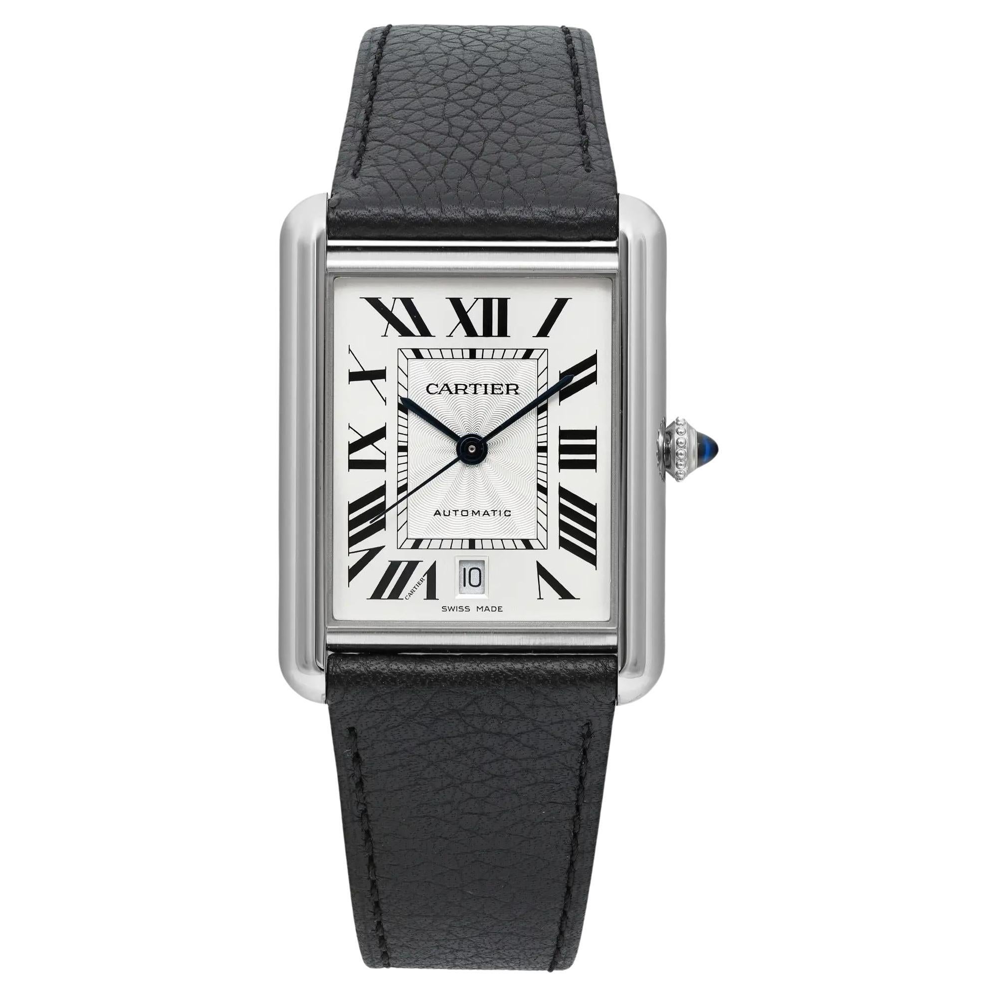 Cartier Tank Must XL 31mm x 41mm Steel Silver Dial Automatic Watch WSTA0040 For Sale