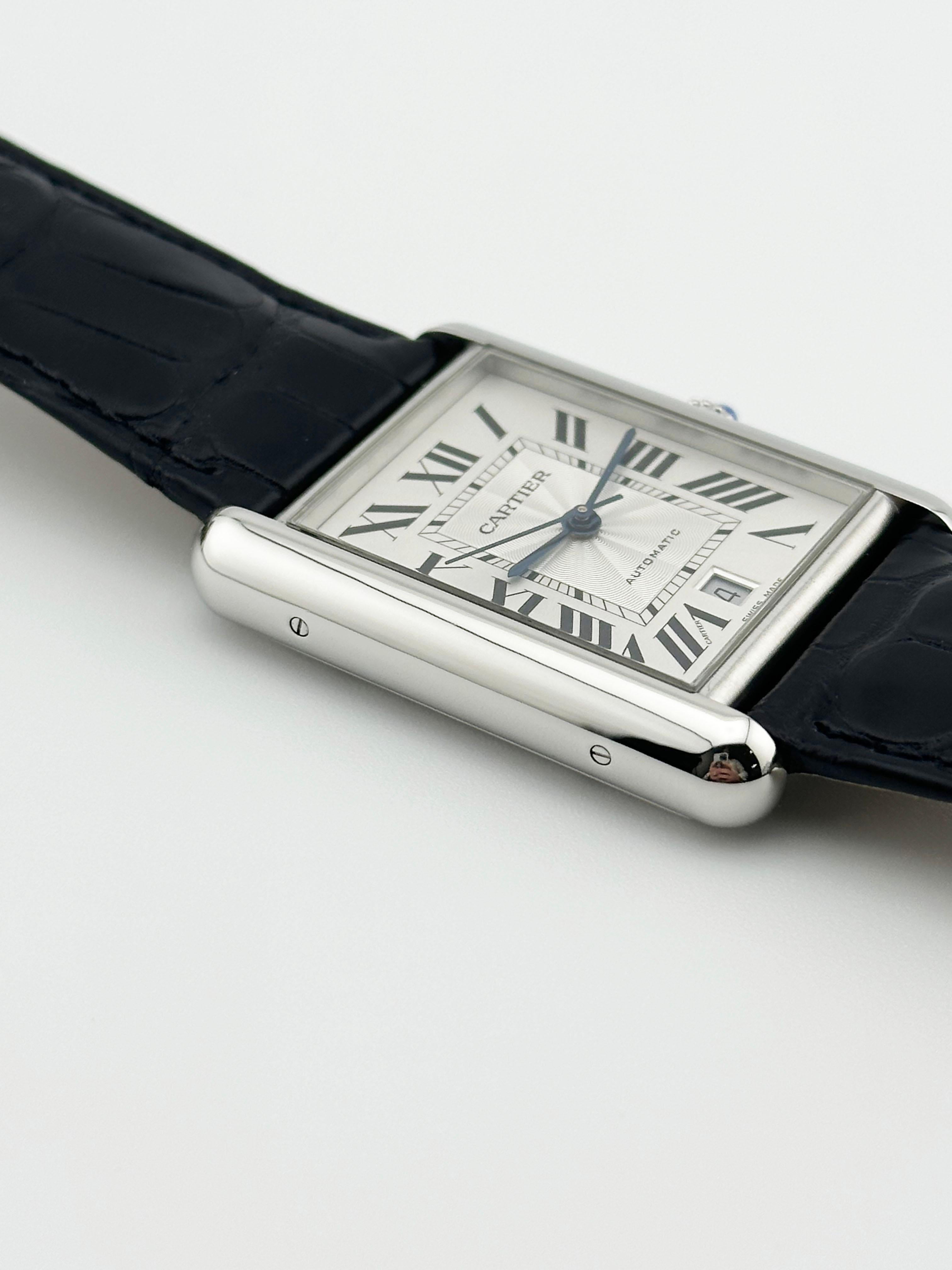 Femenino o masculino Cartier Tank Must XL WSTA0040 4324 Correa de piel de acero inoxidable