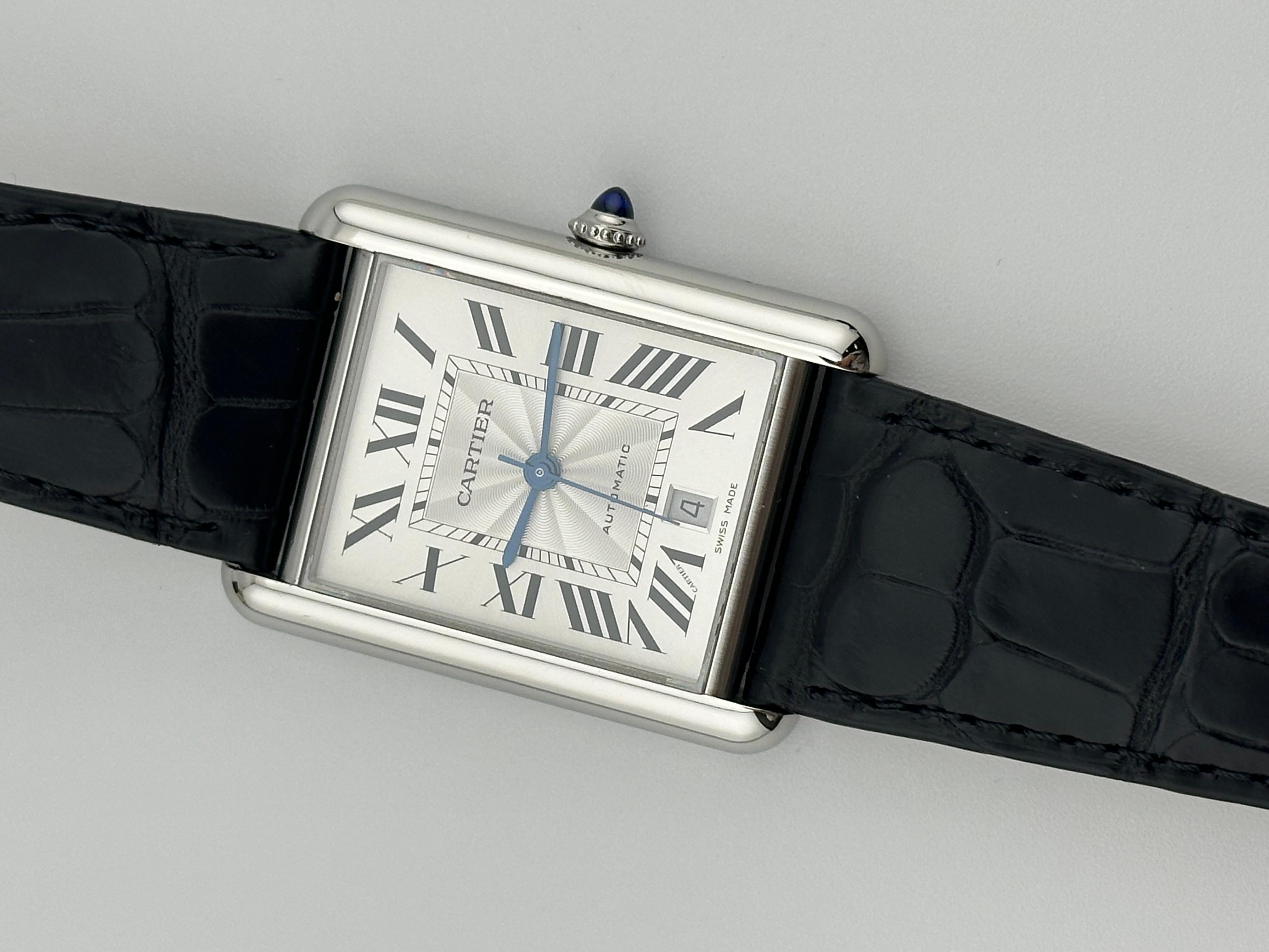 Cartier Tank Must XL WSTA0040 4324 Correa de piel de acero inoxidable 4
