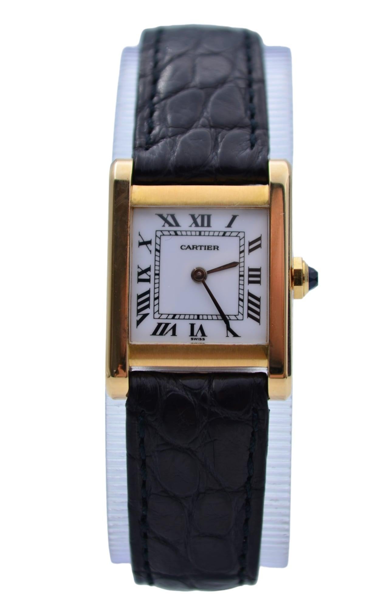 Cartier Tank Normale Paris 23x30mm Yellow Gold Manual Winding Ref 78092 In Excellent Condition In București, RO