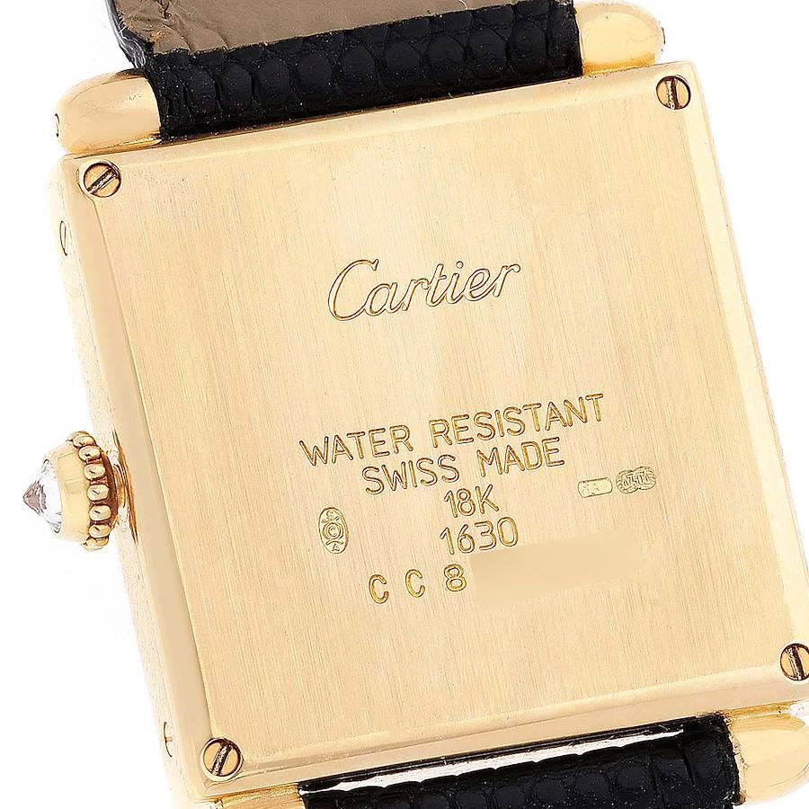 Cartier Tank Obus 18k Yellow Gold Diamond Silver Dial Ladies Watch WB800351 2