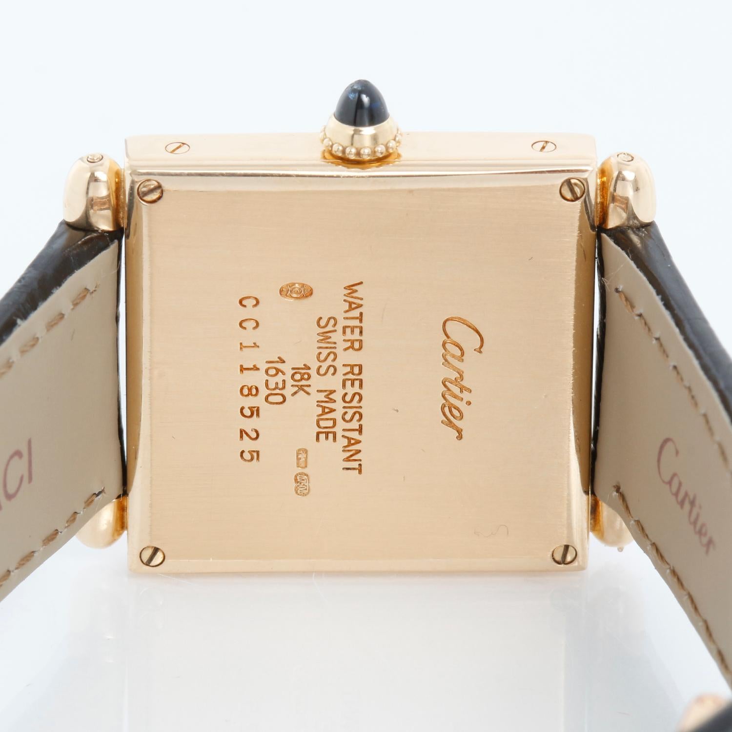 Cartier Tank Obus Men's or Ladies 18k Yellow Gold Watch WB800151 1630 In Excellent Condition For Sale In Dallas, TX