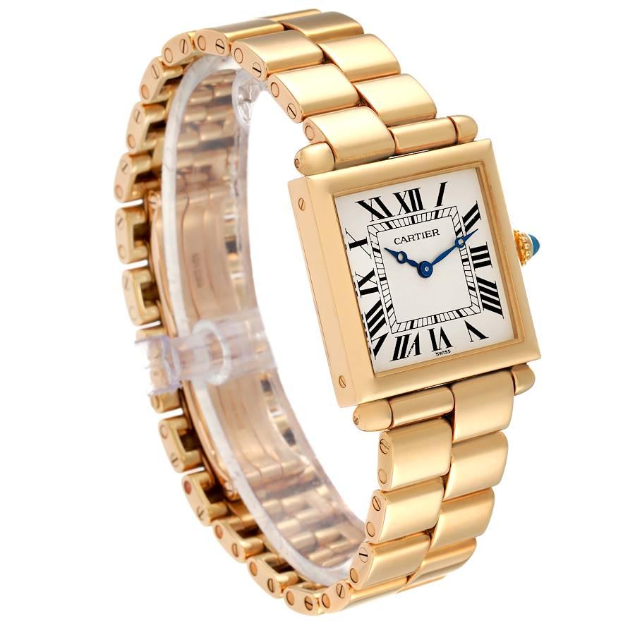 Cartier Tank Obus Prevee Collection 18k Yellow Gold Ladies Watch W15122N7 In Good Condition In Atlanta, GA