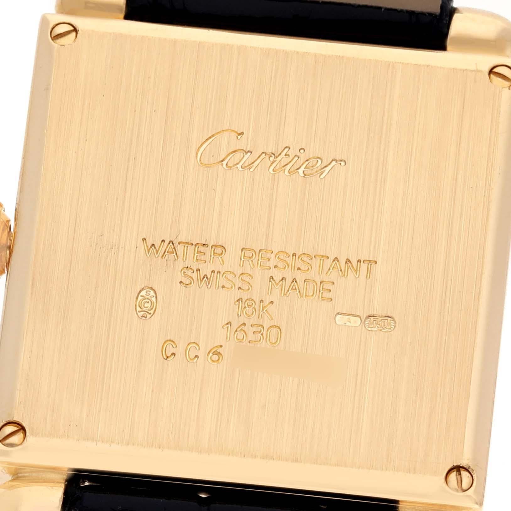 Cartier Tank Obus Prevee Collection Yellow Gold Diamond Ladies Watch WB800251 In Excellent Condition In Atlanta, GA
