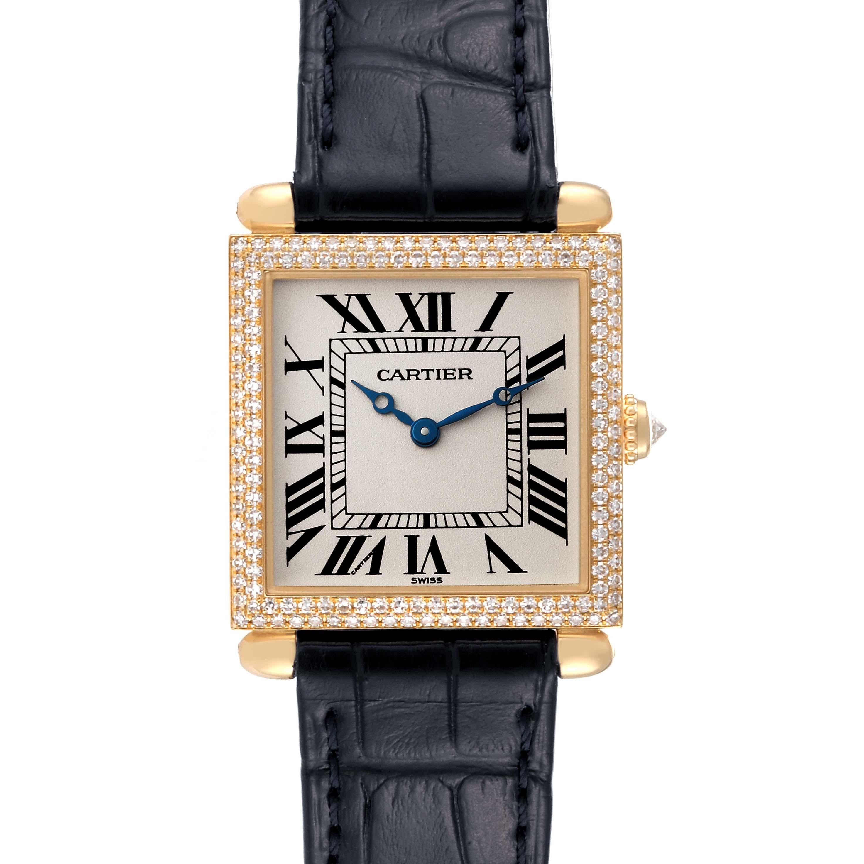 Cartier Tank Obus Prevee Collection Yellow Gold Diamond Ladies Watch WB800251