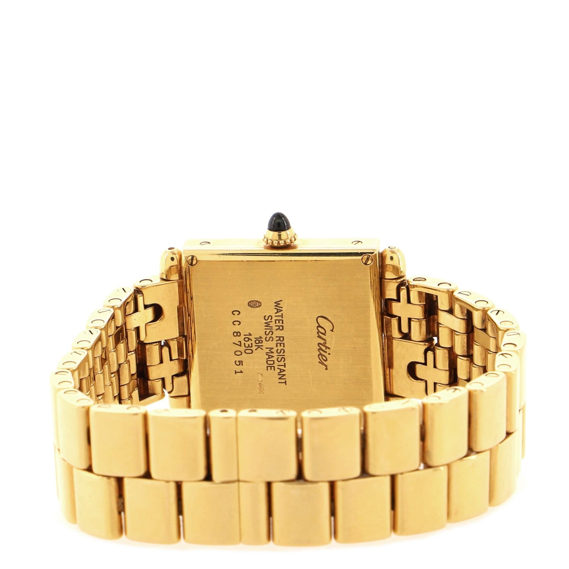 Cartier: Gelbgold-Uhr Tank Obus Quarz 25 Damen