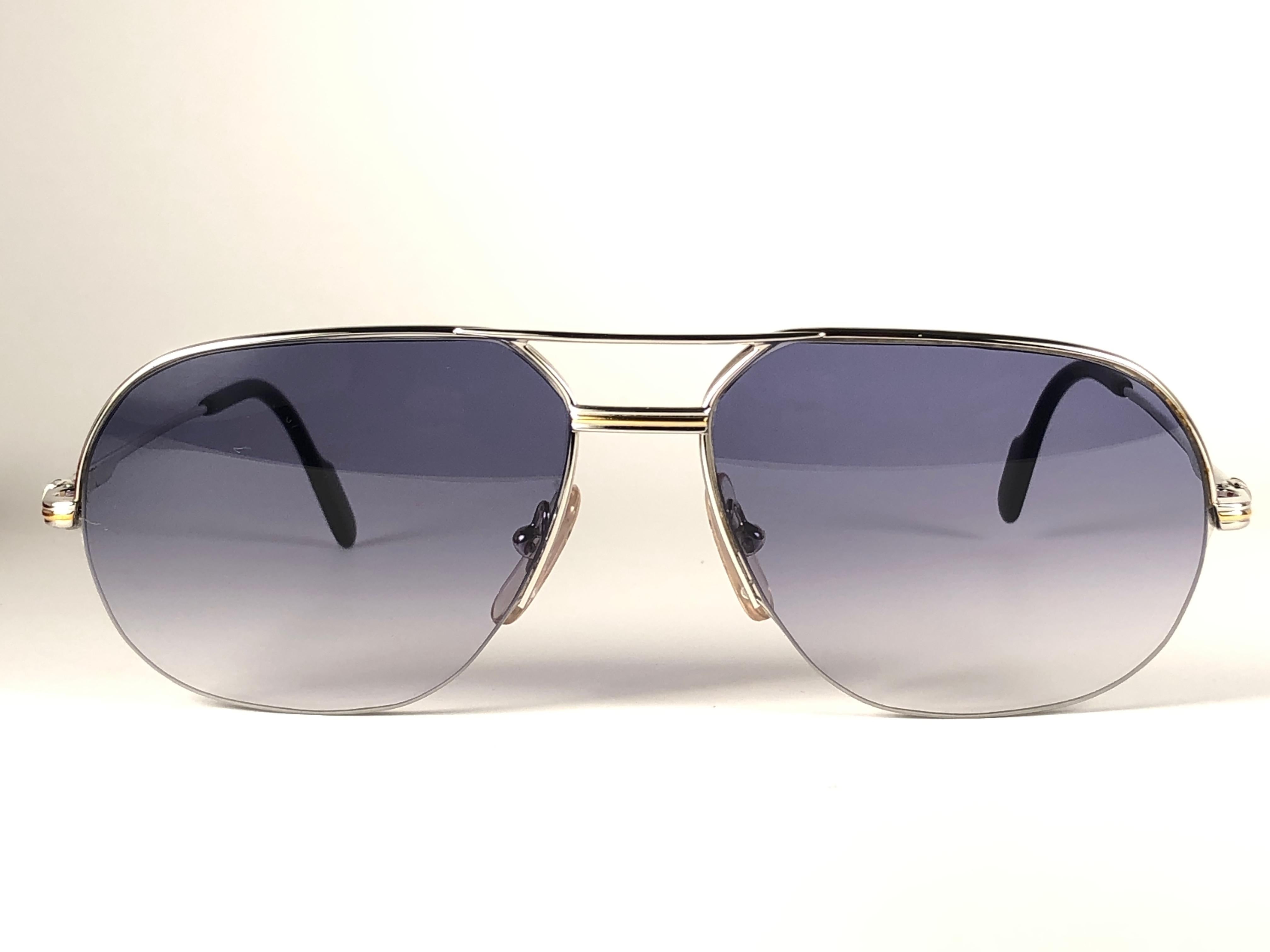 Vintage Cartier Tank Orsay Half Frame 56mm Platine Gold Sunglasses France Neuf - En vente à Baleares, Baleares