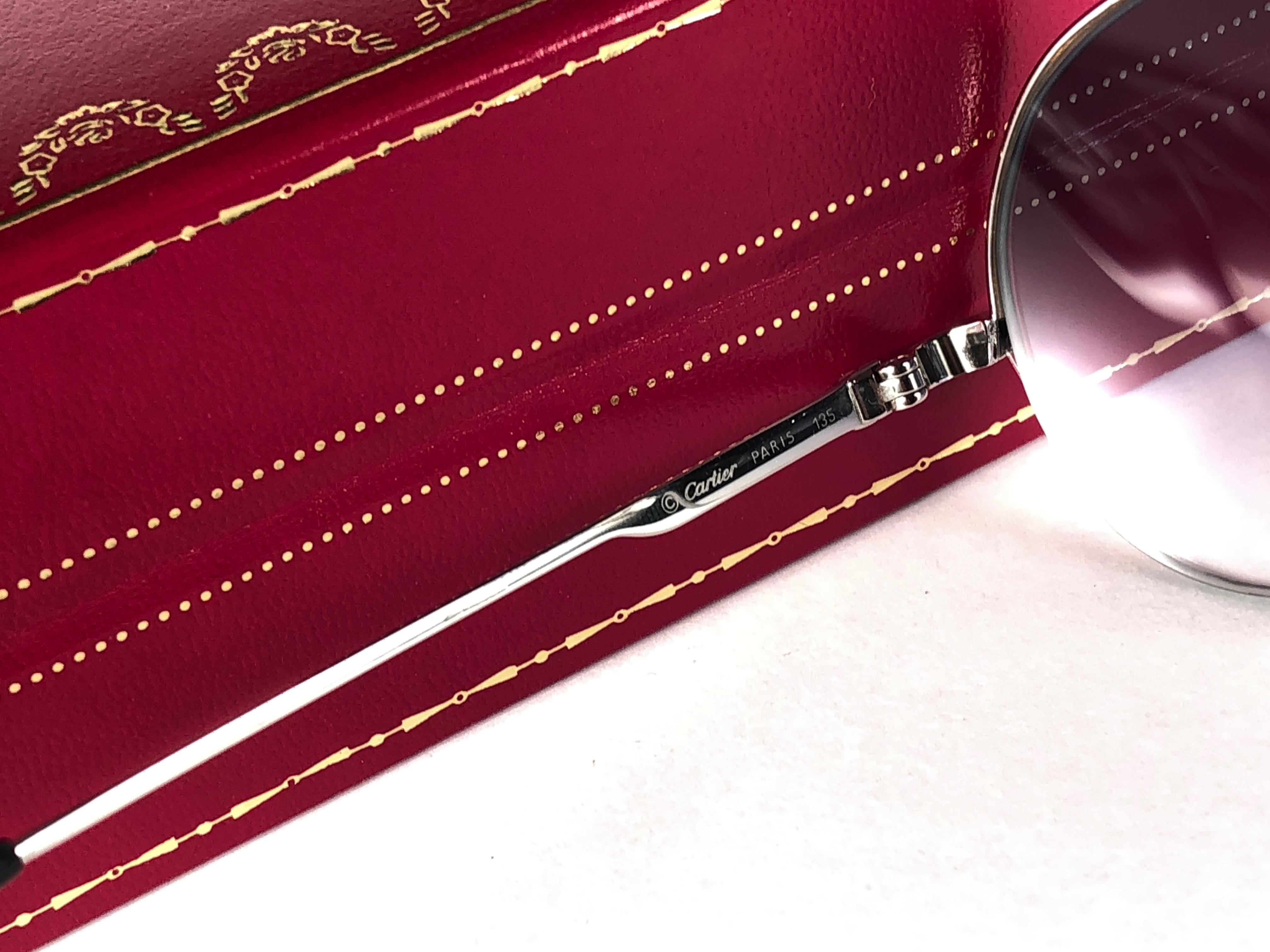 Vintage Cartier Tank Orsay Half Frame 56mm Platine Gold Sunglasses France en vente 3