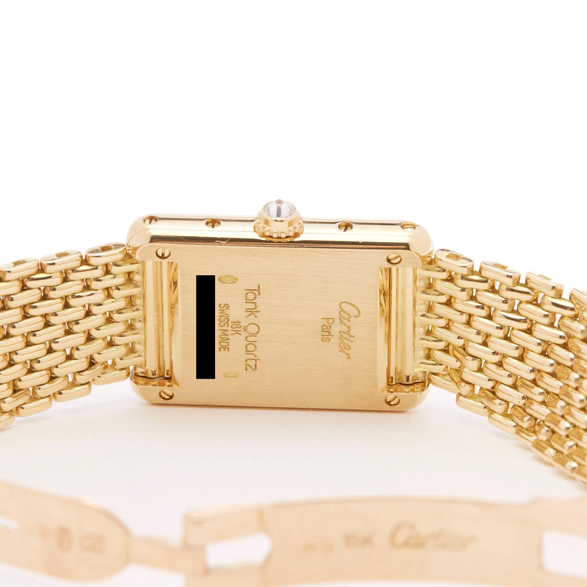 Cartier Tank Paris Diamond 18 Karat Yellow Gold Wristwatch 1