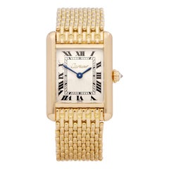 Cartier Tank Paris Diamond 18 Karat Yellow Gold Wristwatch