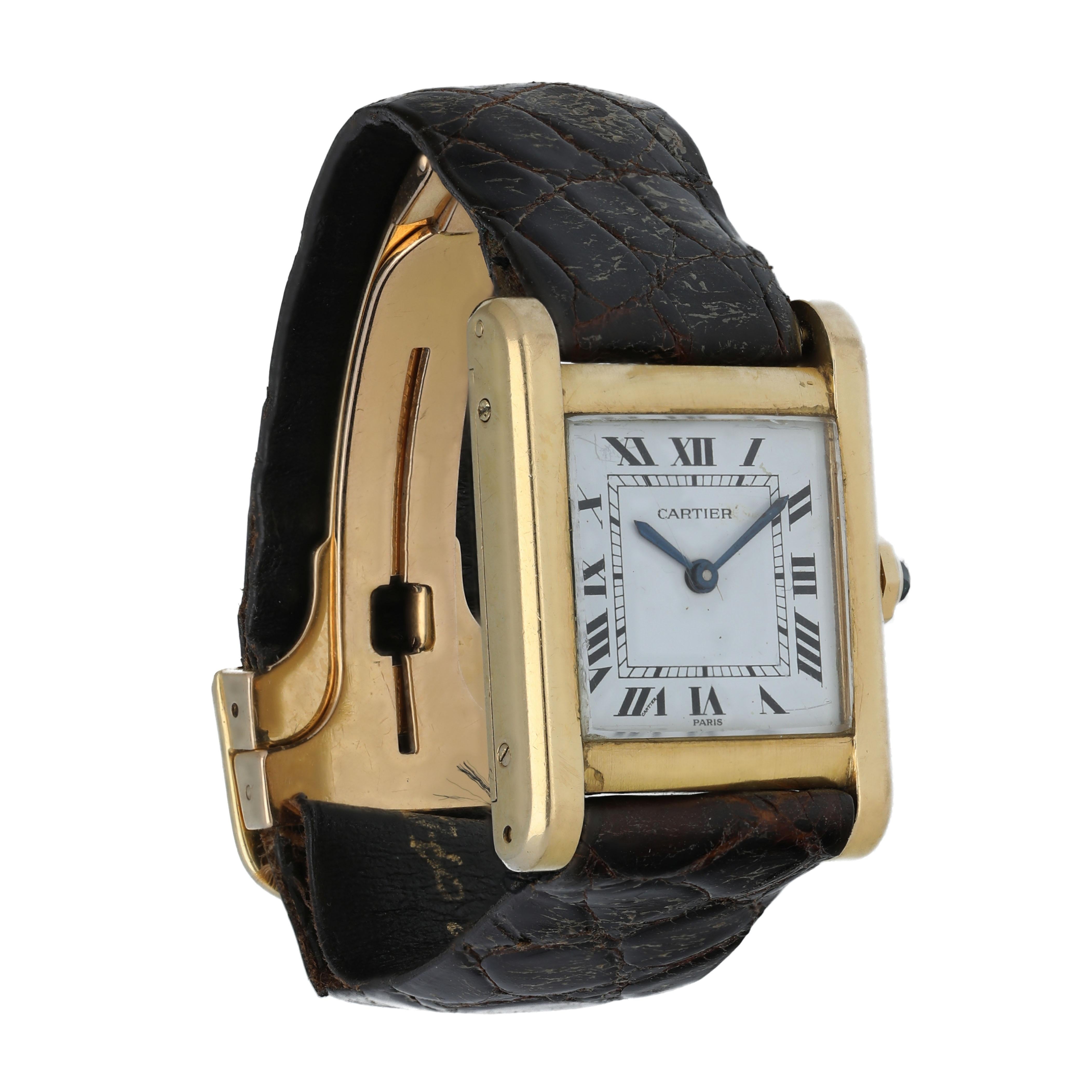 Cartier Tank Paris Ladies Rare Watch In Excellent Condition For Sale In New York, NY