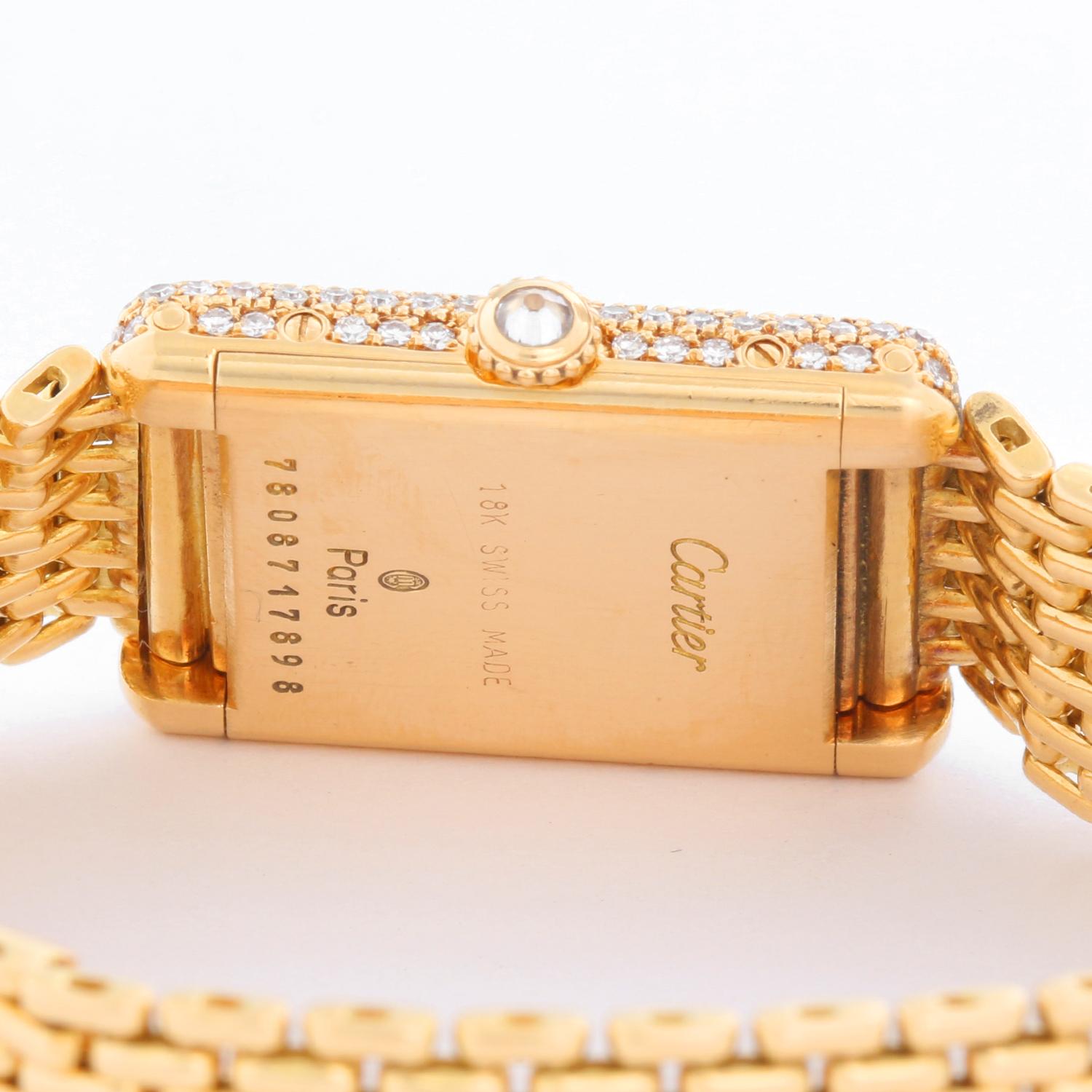 Women's Cartier Tank Pave Diamond Ladies Watch