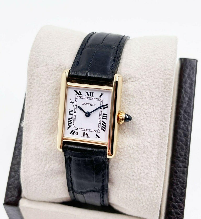 Cartier Tank Ref 2442 18K Yellow Gold For Sale 6