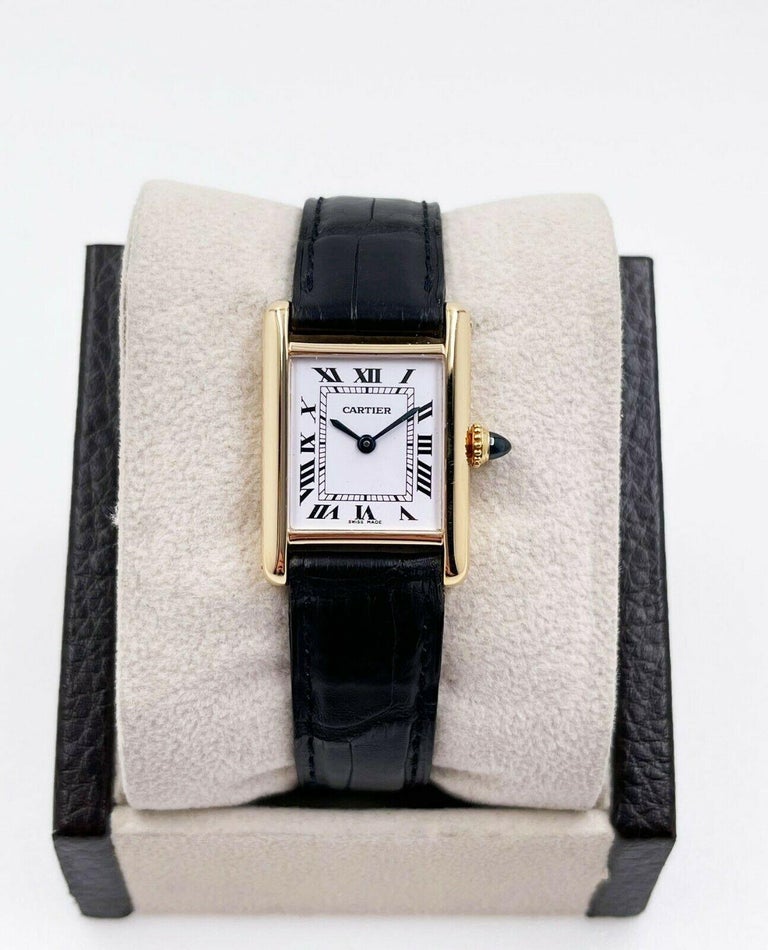 Cartier Tank Ref 2442 18K Yellow Gold In Excellent Condition For Sale In San Diego, CA