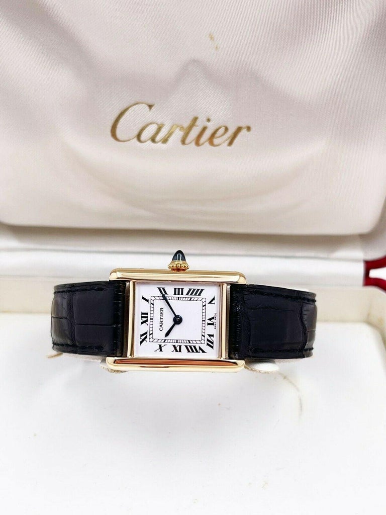 Cartier Tank Ref 2442 18K Yellow Gold For Sale 1