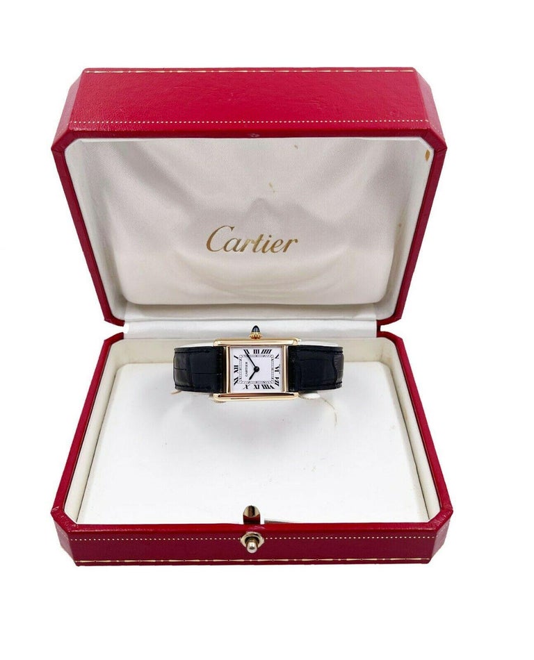 Cartier Tank Ref 2442 18K Yellow Gold For Sale 4