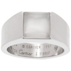 Used Cartier Tank Ring in 18k White Gold with Moonstone
