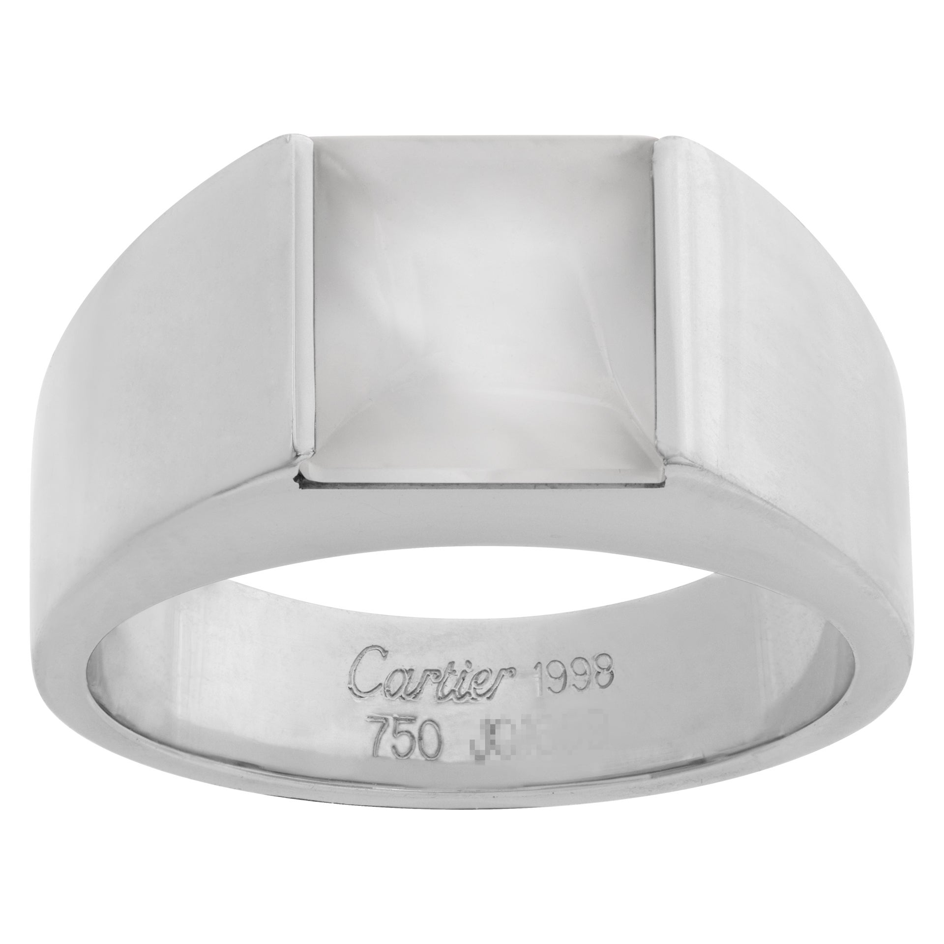 Cartier Tank Ring in 18k White Gold with Moonstone For Sale