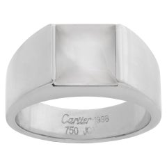 Used Cartier Tank Ring in 18k White Gold with Moonstone