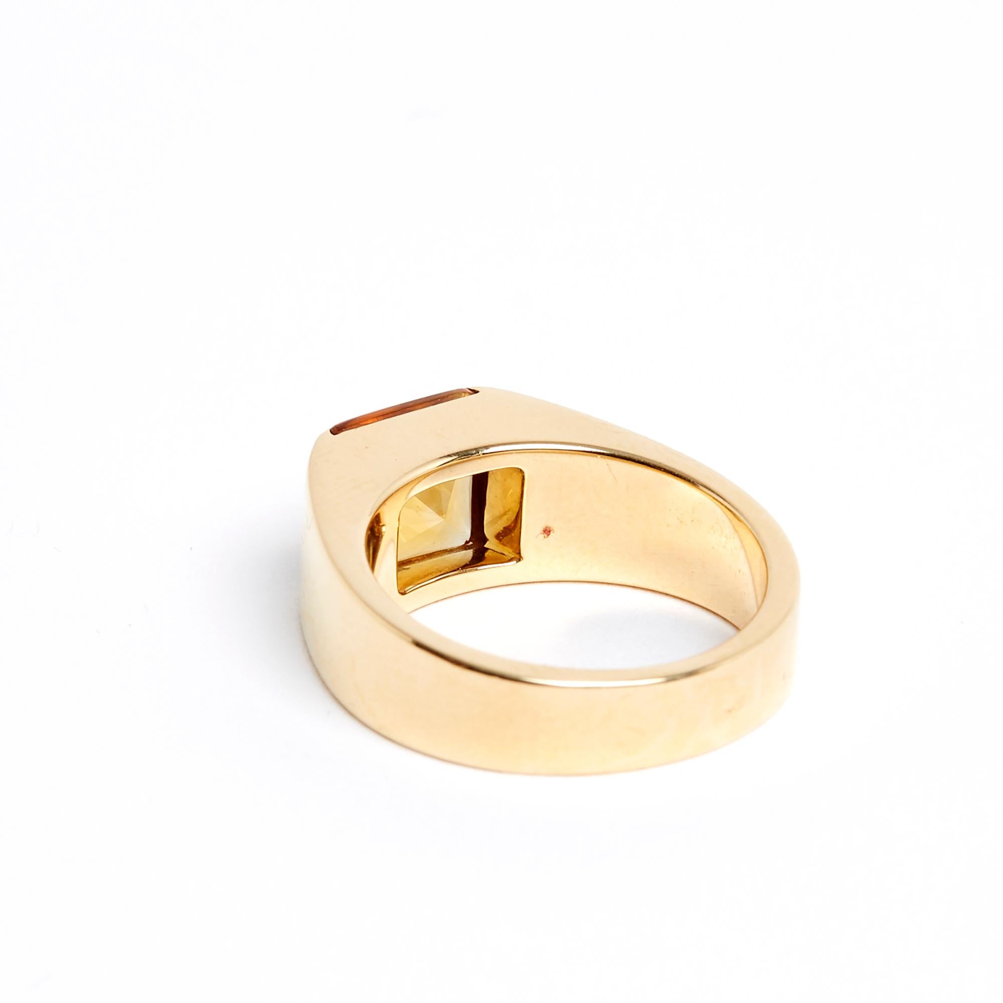 Art Deco Cartier Tank Ring Yellow Gold citrine US6.25 TDD53 For Sale