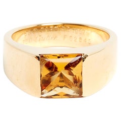 Cartier Tank Ring Yellow Gold citrine US6.25 TDD53