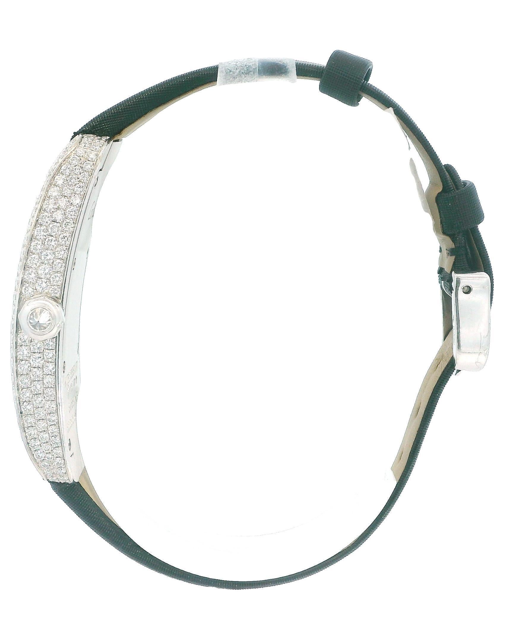 Cartier Tank-S 18K White Gold Pave Case & Buckle Box & Papares in vendita 2