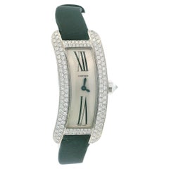 Cartier Tank-S 18K White Gold Pave Case & Buckle Box & Papares