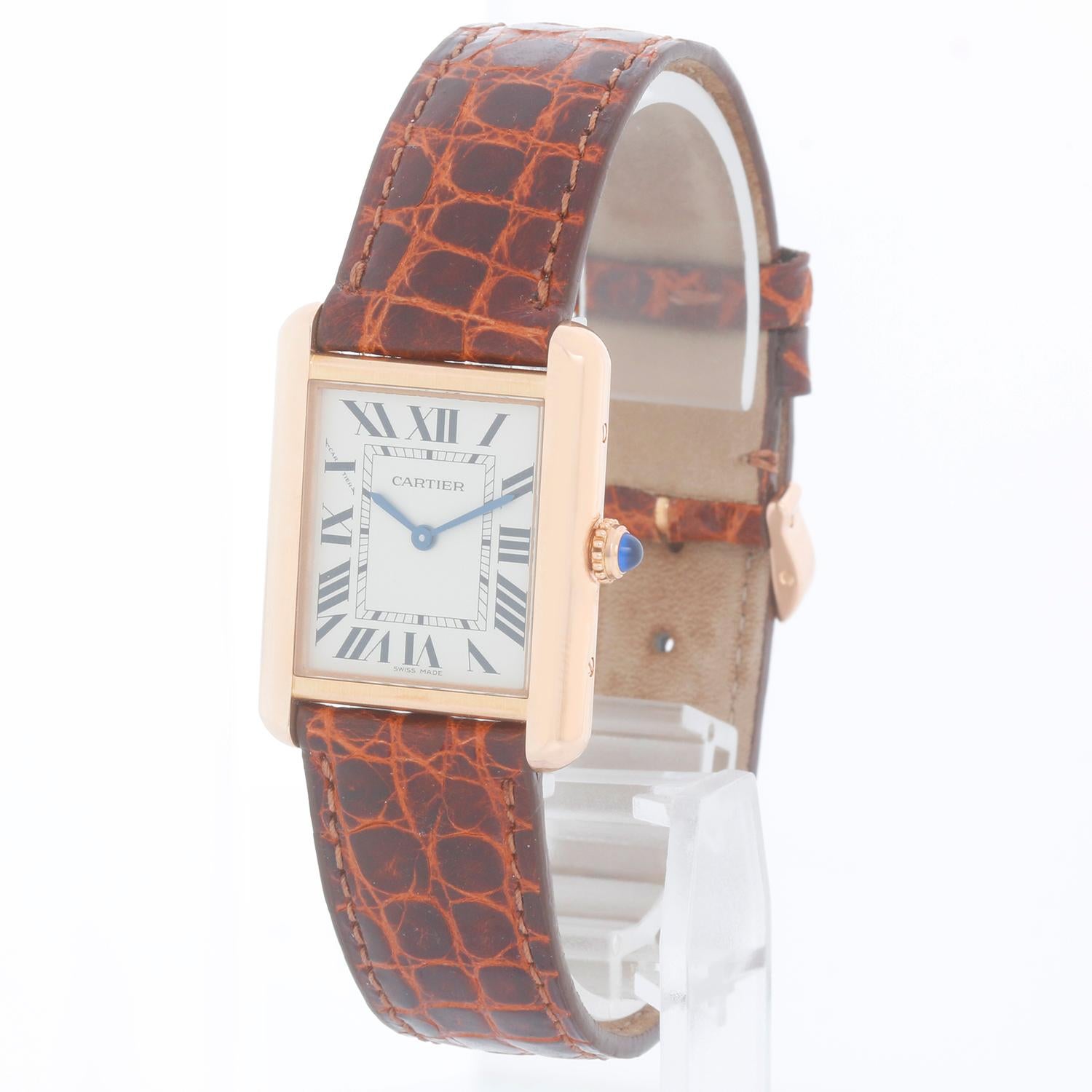 Cartier Tank Solo 18K Rose  Orologio da uomo in oro W5200024 3168 In condizioni ottime in vendita a Dallas, TX