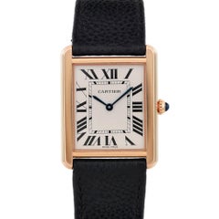 Cartier Tank Solo 18K Rose Gold Steel Silver Dial Quartz Watch W5200004