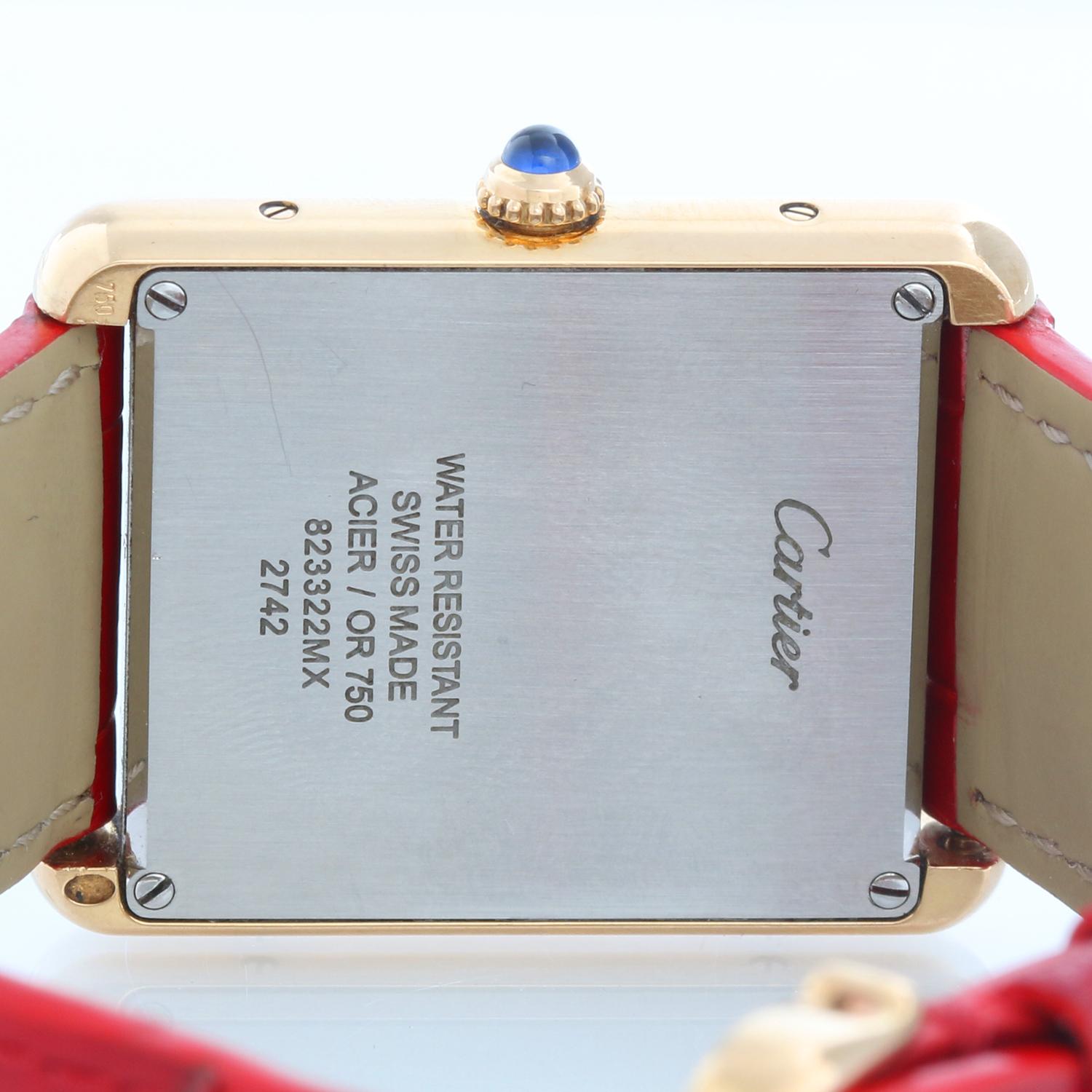  Montre homme Cartier Tank Solo en or jaune 18 carats W1018855 2742 Pour hommes 