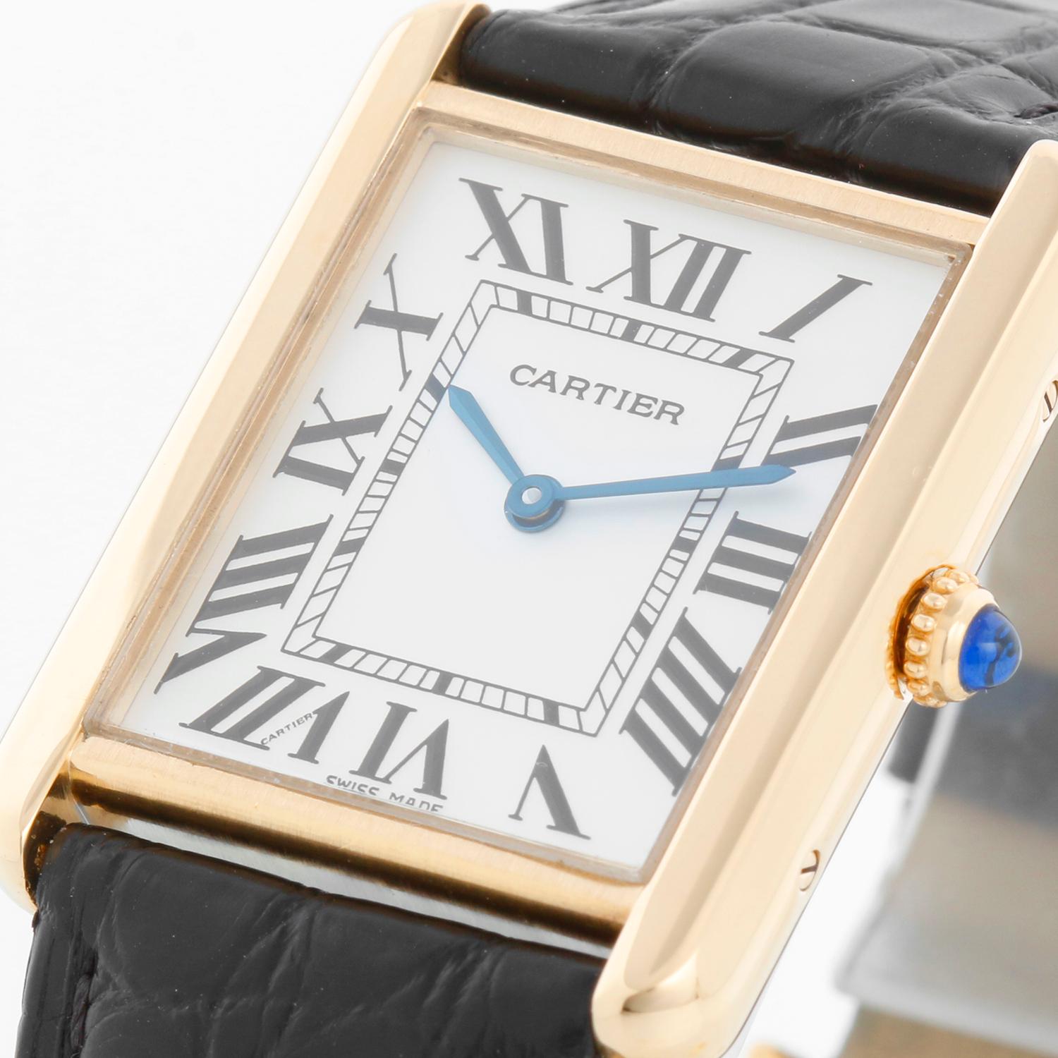 Cartier Tank Solo 18K Yellow Gold Men's Watch W1018855 2742 For Sale 1
