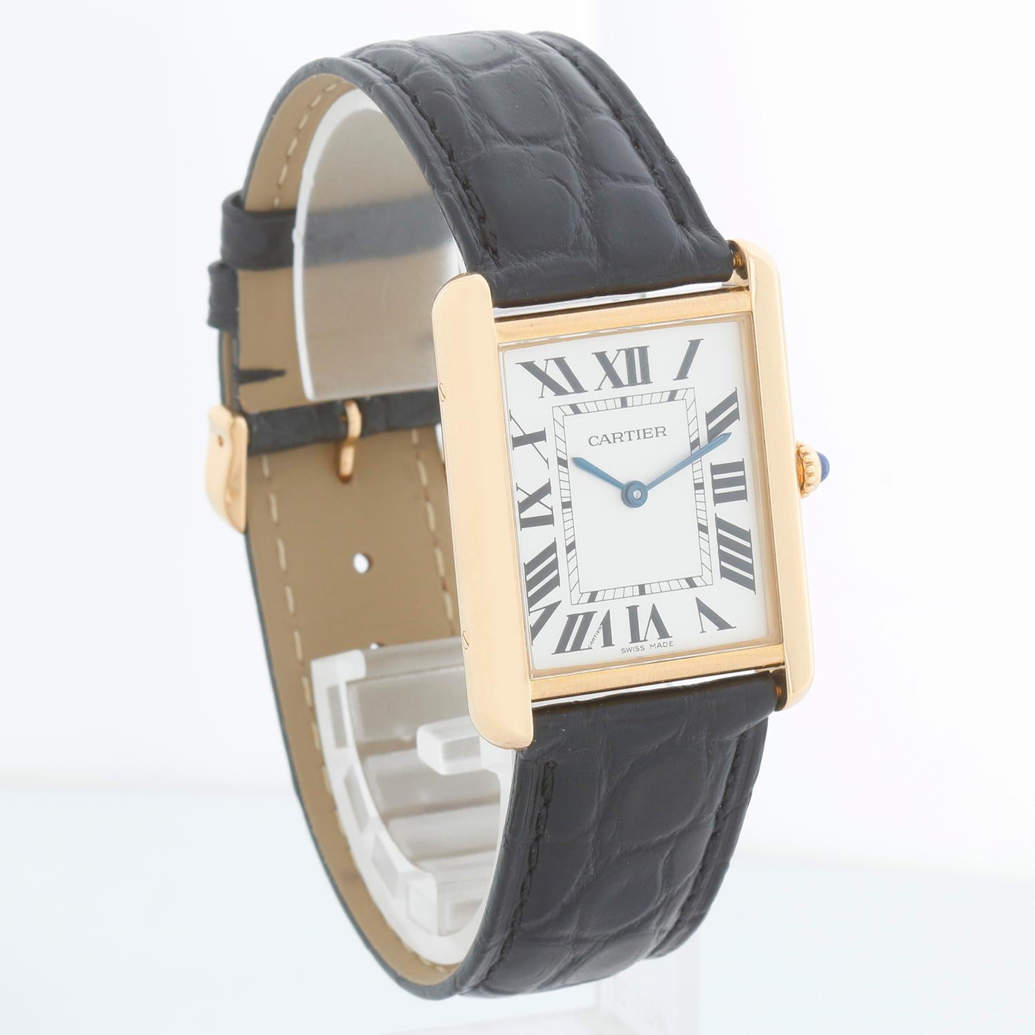 Cartier Tank Solo 18K Yellow Gold Men's Watch W1018855 2742 For Sale 1