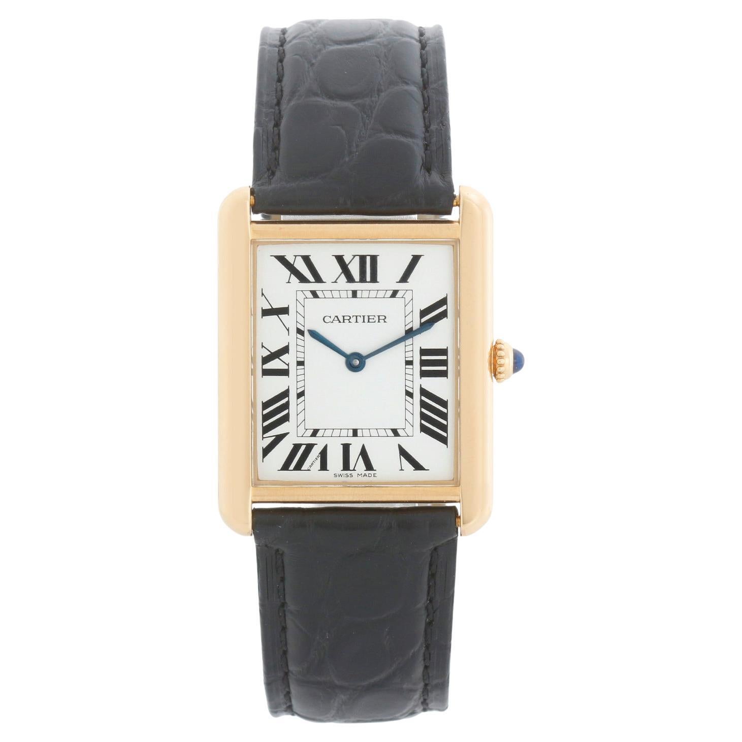 Cartier Tank Solo 18K Yellow Gold Men's Watch W1018855 2742 For Sale