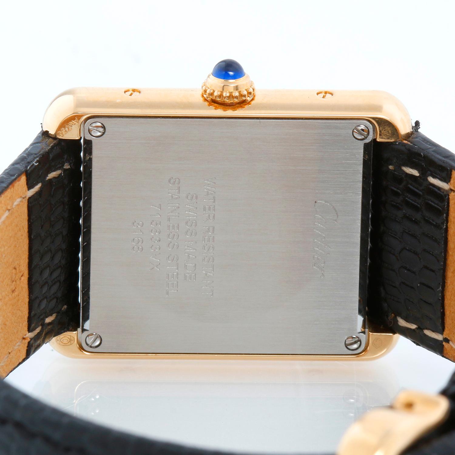 Cartier Tank Solo 18K Yellow Gold Men's Watch W5200002 3168 For Sale 2