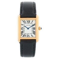 Used Cartier Tank Solo 18K Yellow Gold Men's Watch W5200002 3168