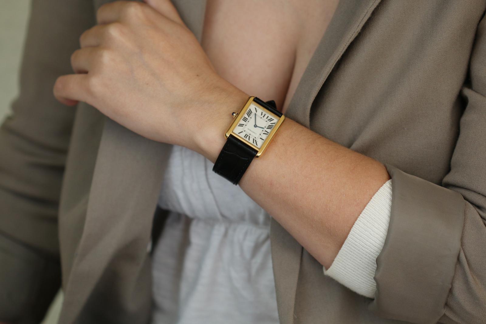 Taille cabochon Cartier Tank Solo Montre en or jaune 18 carats W5200004