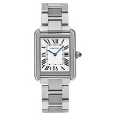 Cartier Tank Solo 24 mm rectangulaire avec cadran argenté pour femmes W5200013