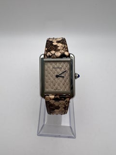 Cartier Tank Solo 24mm x 31mm Cadran et bracelet acier motif python W5200020