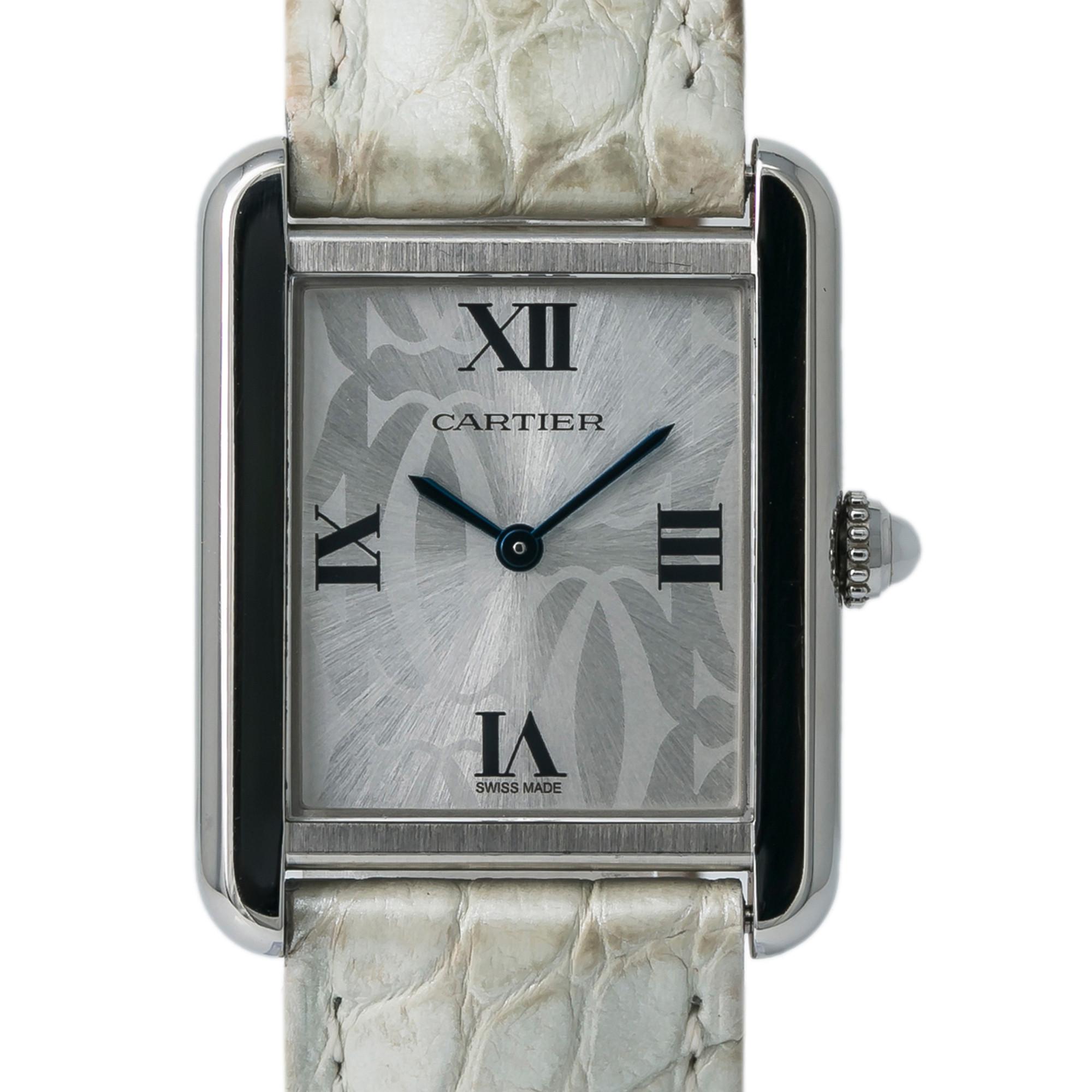 Cartier Tank Solo 2716 Women's Quartz Watch Stainless Steel Silver Dial For Sale 1