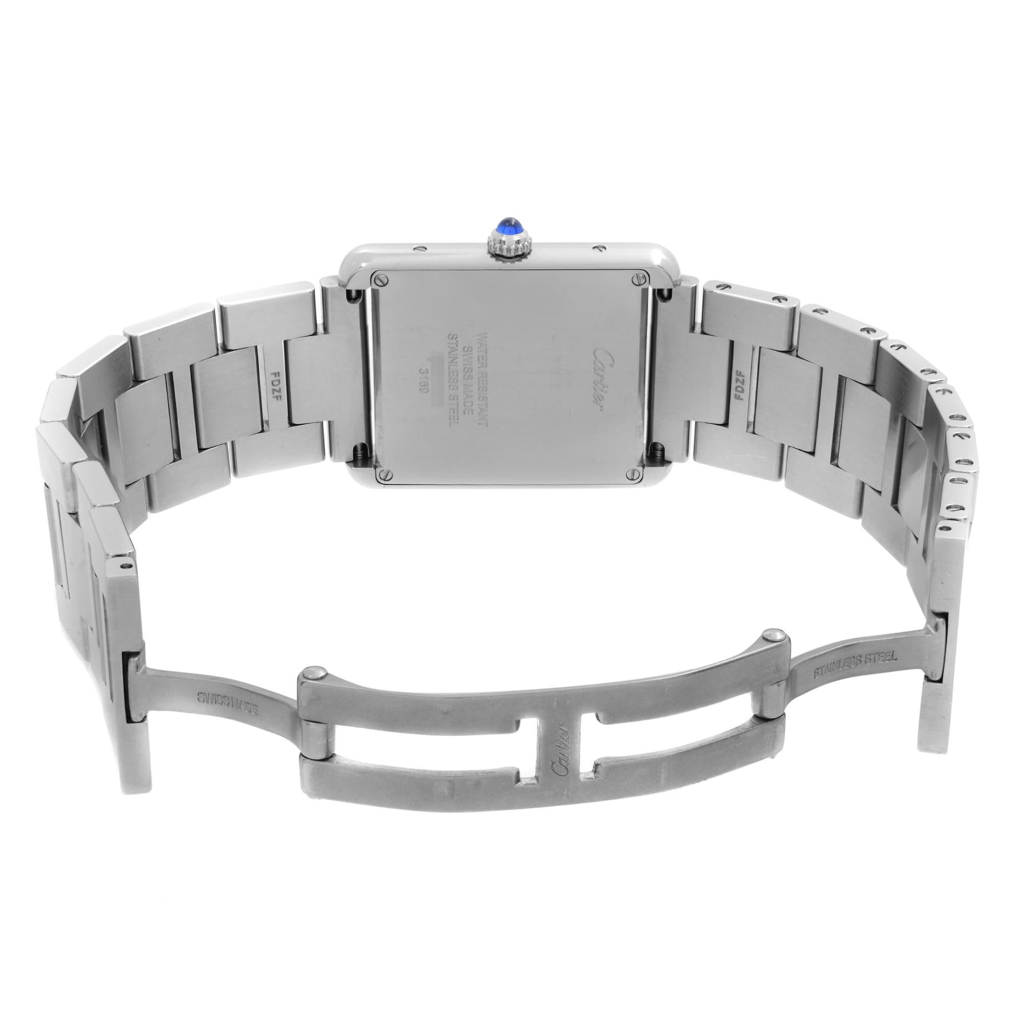 Cartier Tank Solo Stainless Steel Silver Dial Unisex Quartz Watch W5200014 1