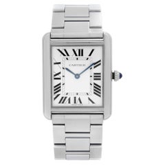 Cartier Tank Solo Stainless Steel Silver Dial Unisex Quartz Watch W5200014